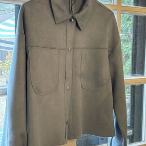 Zara Light Blue faux suede jacket